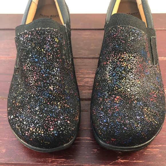 Women's Nurse Mate Cosmic Black Slip On Shoes Size 10W NWOT - Picture 4 of 10
